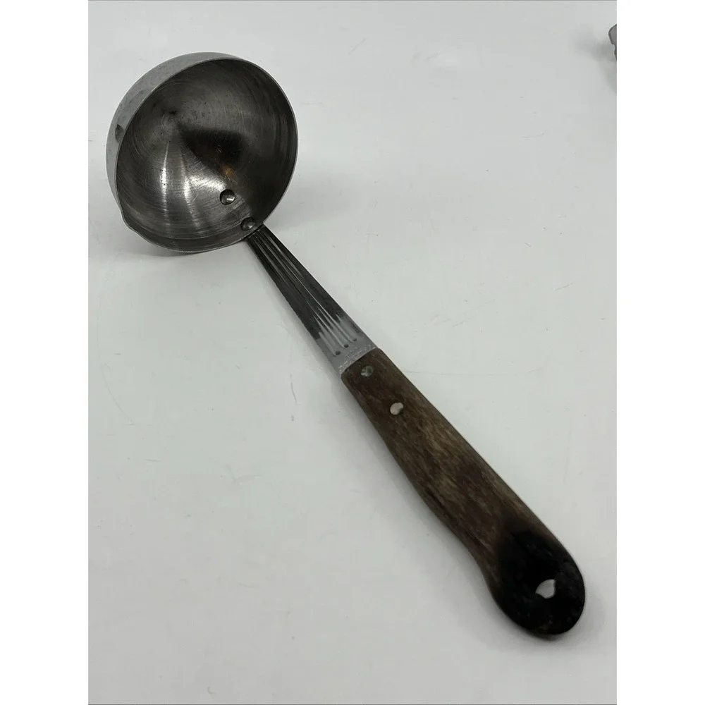 Vintage Imperial Stainless Veri-Sharp Wood Handle Ladle 9